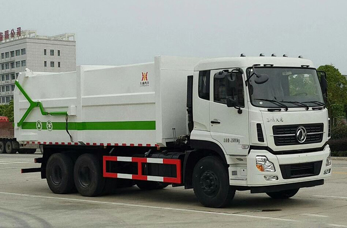 東風(fēng)天龍后雙橋型壓縮式對(duì)接垃圾車